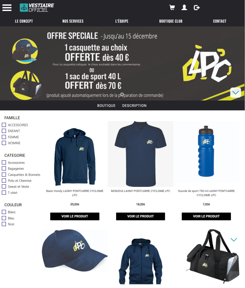 Boutique en ligne LPC